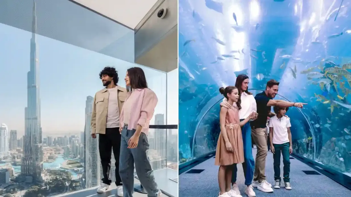 Aquário do Dubai e Observatório Sky Views: Bilhete de entrada + escorrega de vidro