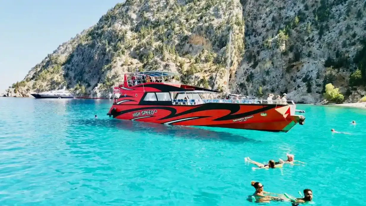 Rhodes: High-Speed Boat to Symi Island with Swim Stop at St George’s Bay Provided by Rhodes Sea Lines
