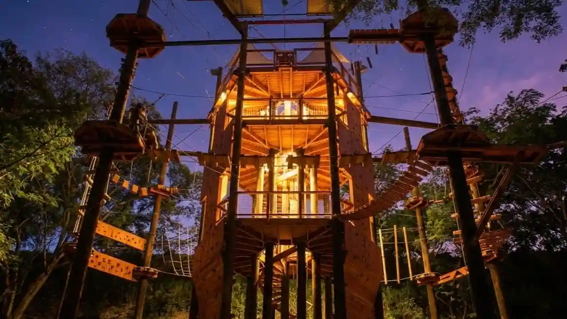 Coral Crater Adventure Park: Night Ninja Adventure Course + Campfire & S'mores Provided by Coral Crater Adventure Park