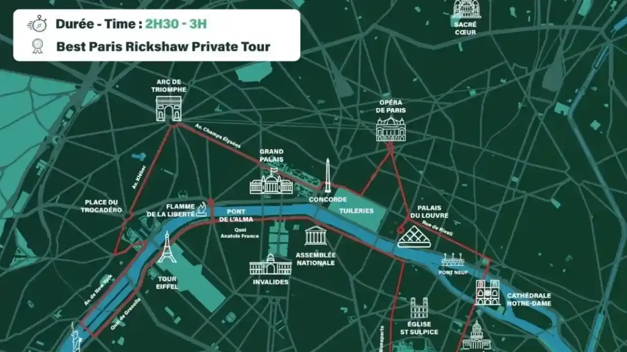 Paris: Private Rickshaw Tour + Transfers Bereitgestellt von ParisCityVision
