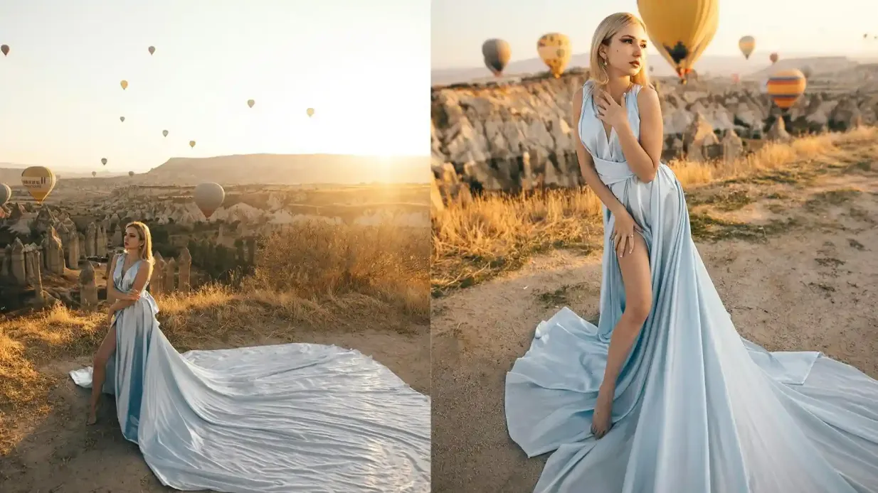 Cappadocia: Photoshoot with a Flying Dress Provided by Cappadocia Life Travel