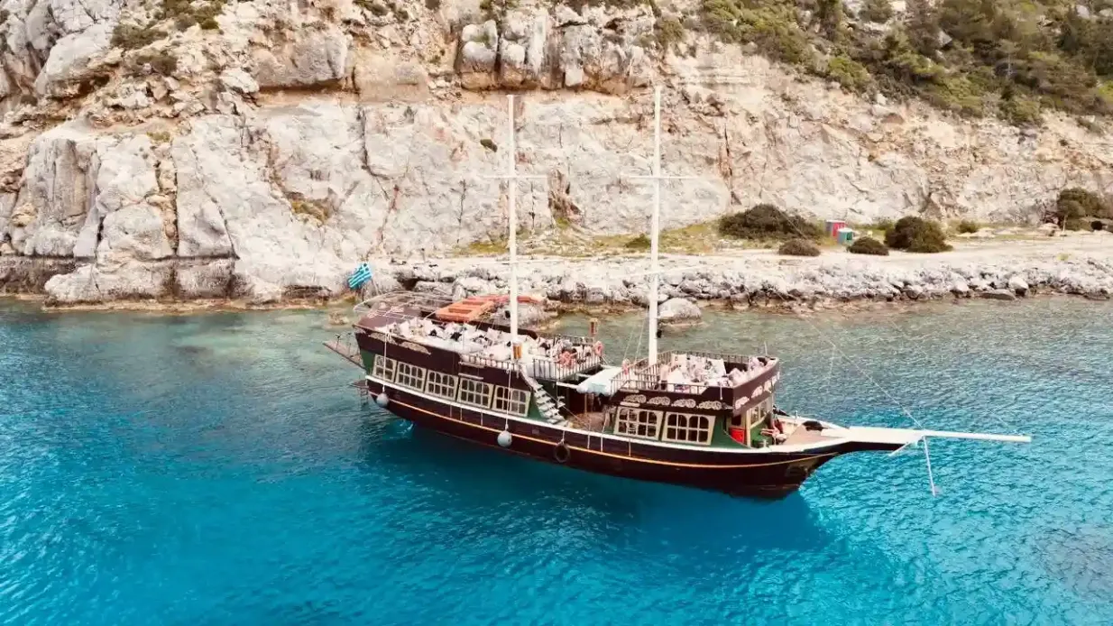 Rhodes: Day Cruise with BBQ Meal + Unlimited Drinks Provided by Rhodes Sea Lines