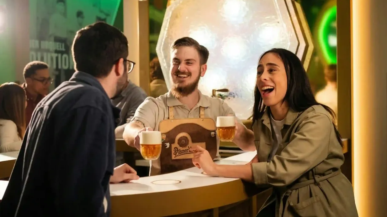Praga: Tour della birreria della città con audioguida + biglietto per l'esperienza Pilsner Urquell