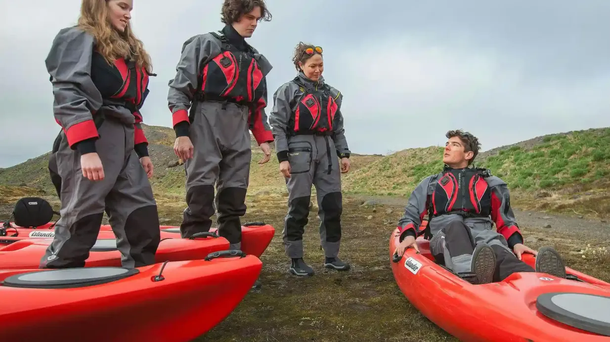Tour en kayak del glaciar Sólheimajökull