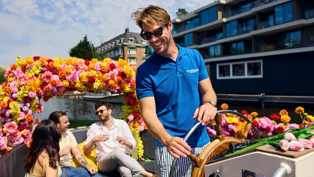 Amsterdam: Stadt-Highlights Blumenboot Grachtenrundfahrt