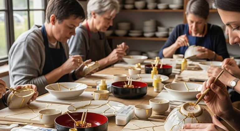 Tóquio: Oficina de reparação de ouro japonês Kintsugi em Shinjuku Japão &mdash; #2