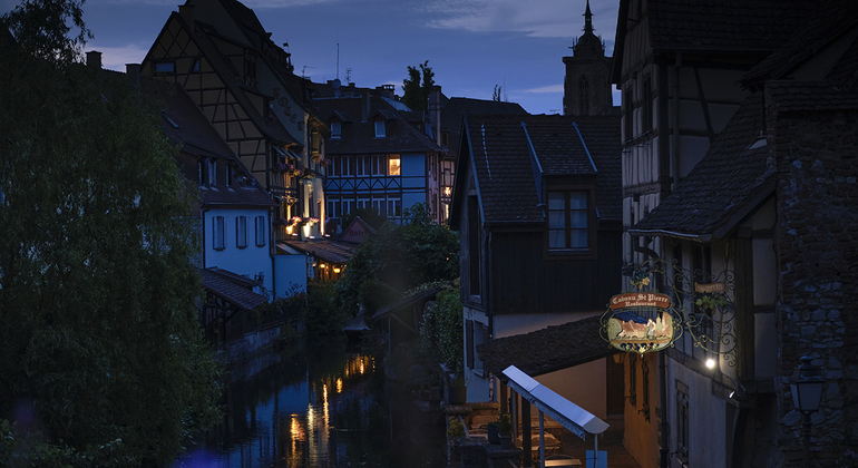 Colmar at Night: A City of Lights and Reflections Provided by Andrii