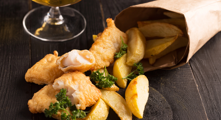 Tour of Soho with fish & chips and a pint