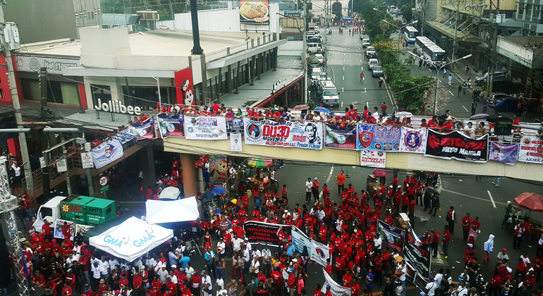 Sozialer und politischer Spaziergang in Manila, Philippines