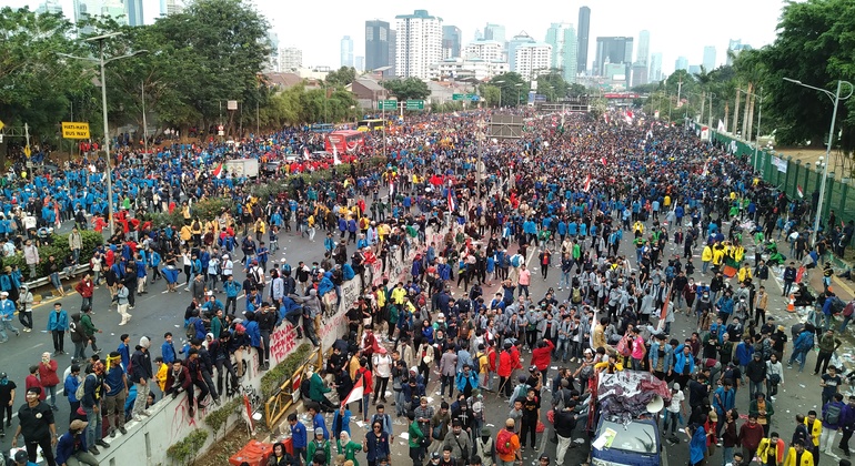 Passeggiata sociale e politica a Giacarta, Indonesia