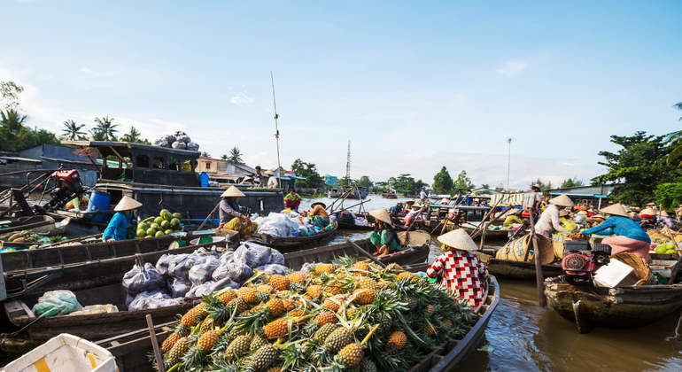 Excursão ao mercado flutuante do Delta do Mekong de 2 dias