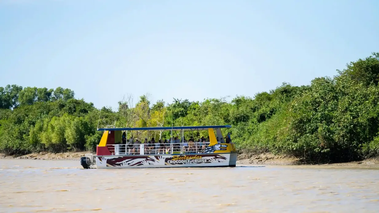 Darwin : Croisière pour le crocodile sauteur sur la rivière Adélaïde Fournie par Spectacular Jumping Crocodile Cruise