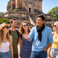 guidewoody &mdash; Guide in Chiang Mai Kostenlose Tour: Tempel Kultur & Street Food Markt, Thailand